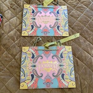 Set of 2 Powder gift bag, brand new! Exquisite design with ribbon!